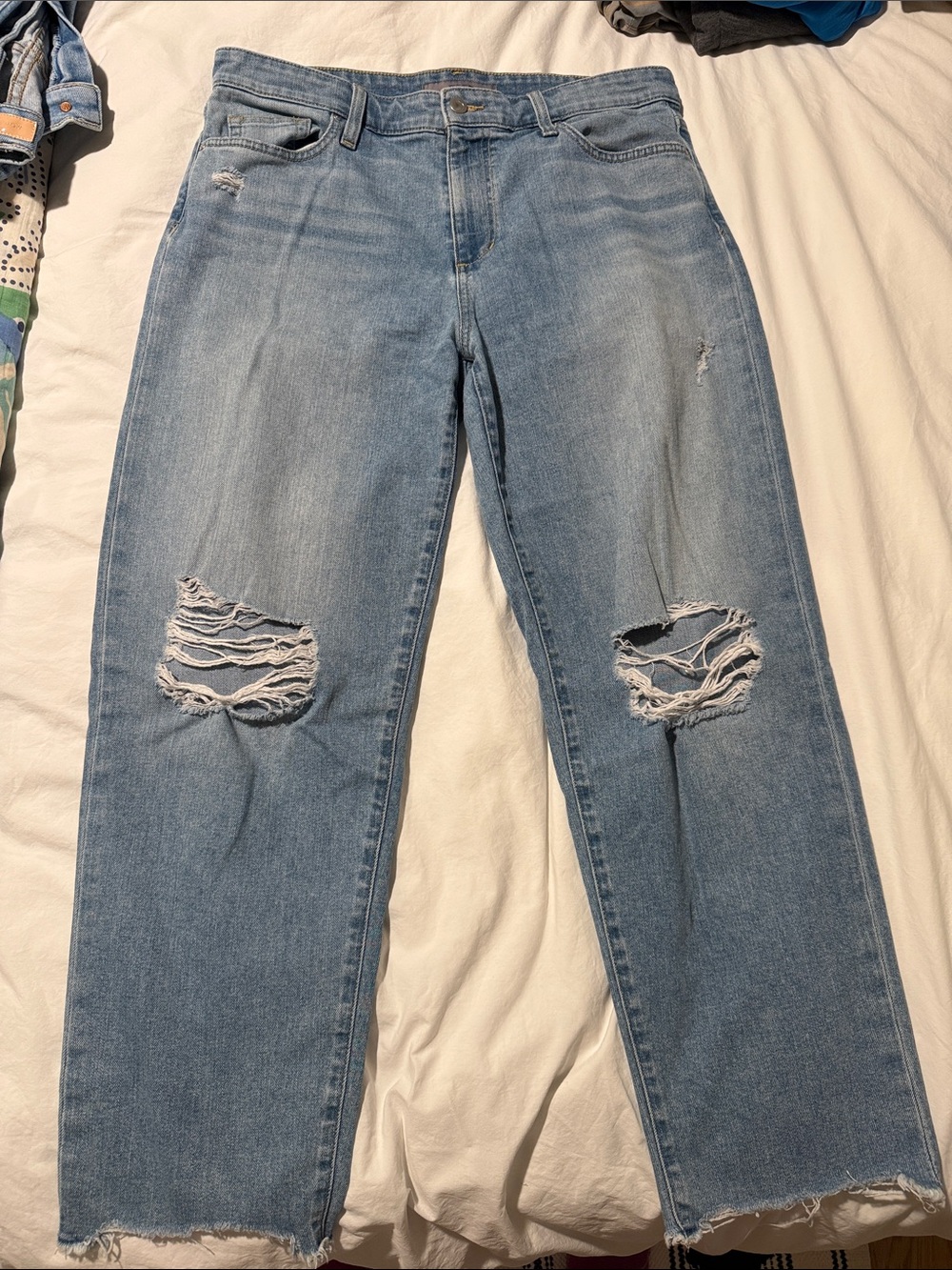 Joe's Jeans Light Wash Distressed Straight Leg Jeans